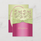 Pink and Green Floral Reception Card (Front/Back)