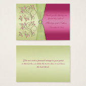 Pink and Green Floral Wedding Favor Tag (Front & Back)