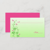 Pink and Green Floral with Butterflies Place Cards (Front/Back)