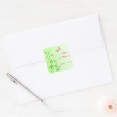 Pink and Green Floral with Butterflies Sticker (Envelope)