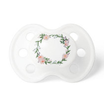 Pink and Green Floral Wreath Pacifier Pink and Green Floral Wreath Pacifier