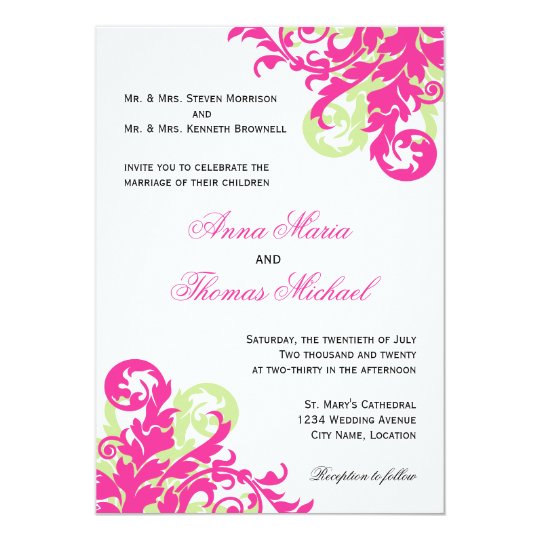 Pink And Green Invitations 7