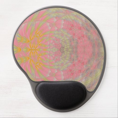 Pink and Green Flower Fluid Pour Gel Mouse Pad