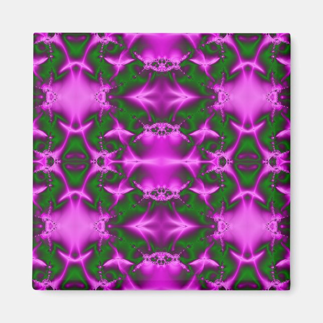 pink and green fractal magnet (Front)