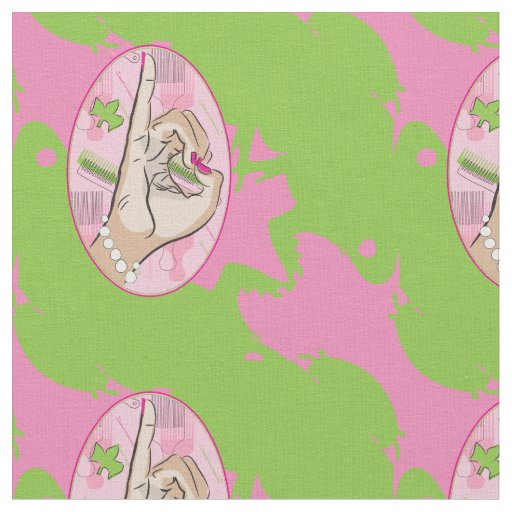 Pink and green frog fabric