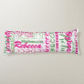 Pink and Green Fun Name Collage Allover Pattern Body Pillow