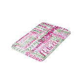 Pink and Green Fun Name Collage Allover Print Bathroom Mat (Angled)
