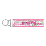 Pink and Green Fun Name Collage Allover Print Wrist Keychain