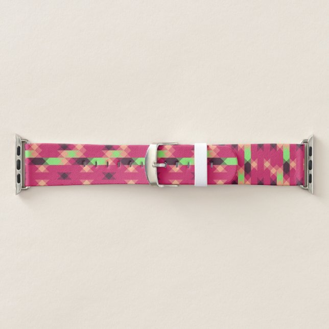 pink and green geometric apple watch band (Band)