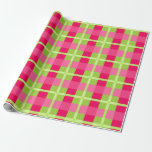 Pink and Green Gingham Pattern Wrapping Paper