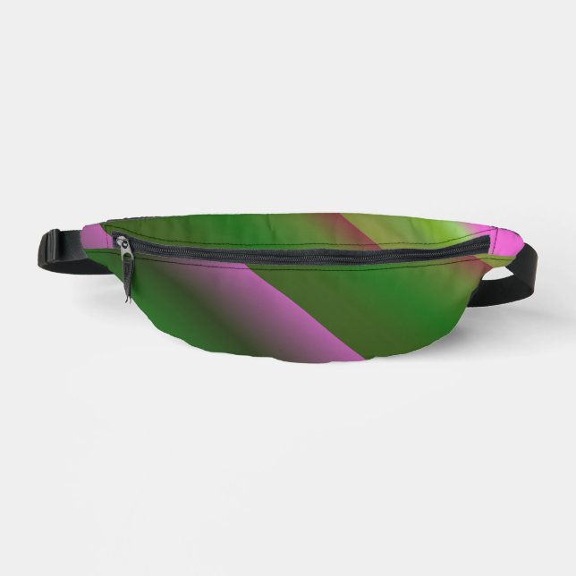 Pink And Green Gradient Fun Fanny Pack (Front)