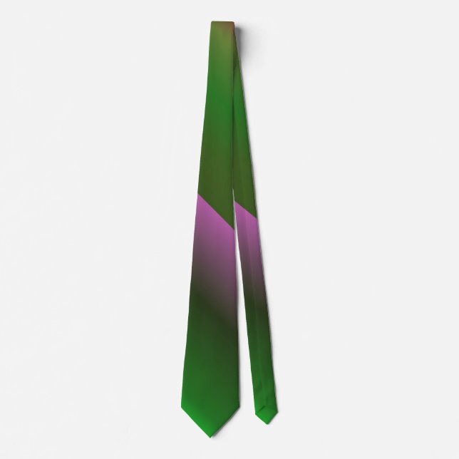 Pink And Green Gradient Fun Neck Tie (Front)