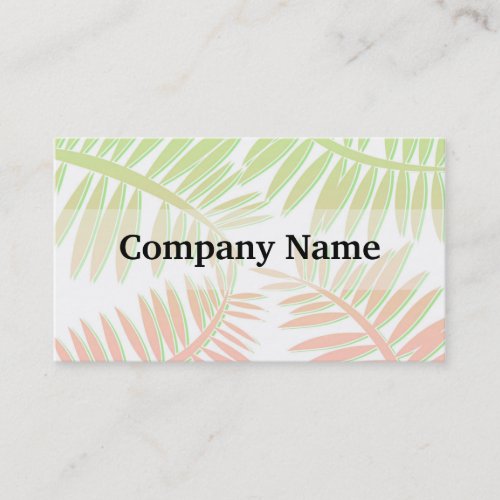 Pink and Green Gradient Palm Tree Leaves Business Card
