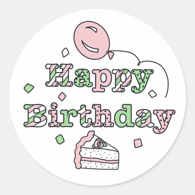 Pink And Green Happy Birthday