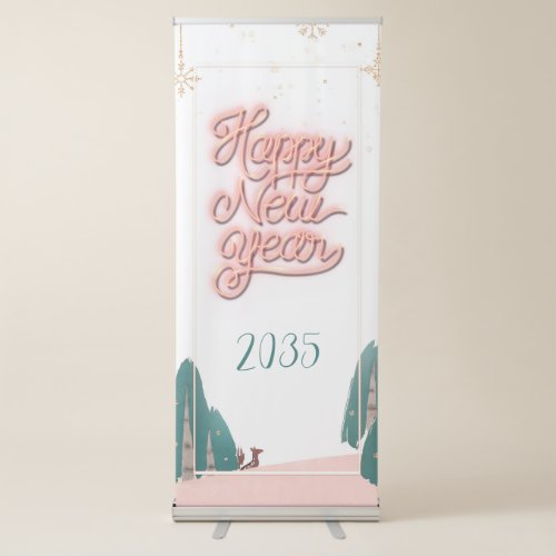 Pink and Green Happy New Year Banner