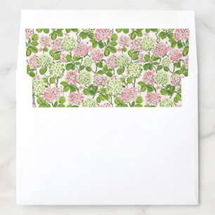 Pink and Green Hydrangea Painting Envelope Liners