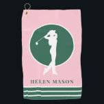 Pink and Green Ladies Golf Towel<br><div class="desc">Custom background with personalized text and editable shapes and lines. edit scale,  text,  add photos etc. Would make a perfect and unique gift for the women golfers in your life.</div>