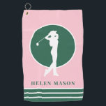 Pink and Green Ladies Golf Towel<br><div class="desc">Custom background with personalized text and editable shapes and lines. edit scale,  text,  add photos etc. Would make a perfect and unique gift for the women golfers in your life.</div>