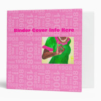 Pink and Green Large Binder