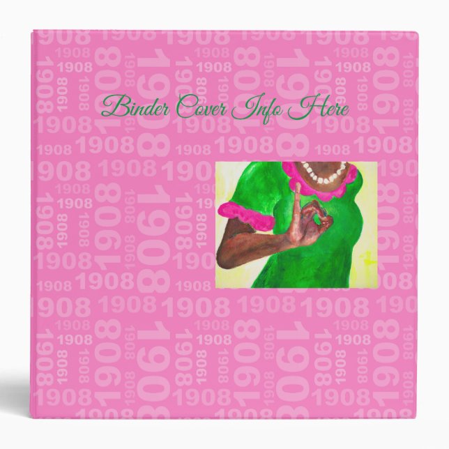 Pink and Green Large Binder (Front)
