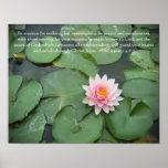 Pink and Green Lily Pad Flower w/Bible Verse Poster