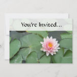 Pink and Green Lily Pad Pretty Photograph Invitation