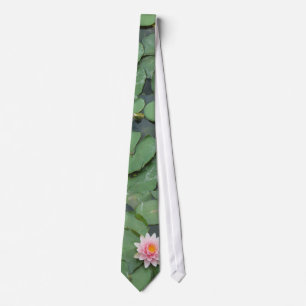 Pink and Green Lily Pad Pretty Photograph Tie
