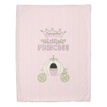 Pink and Green Little Princess Custom Duvet Cover