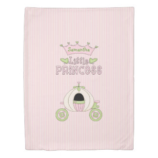 Pink and Green Little Princess Custom Duvet Cover
