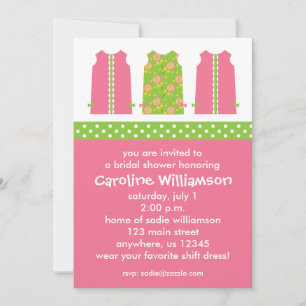 Pink and Green Lollipop Shift Dress Invitations