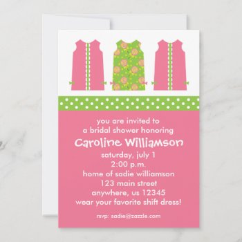 Pink And Green Lollipop Shift Dress Invitations by GemAnn at Zazzle