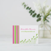 Pink and Green Modern Business Card (Standing Front)