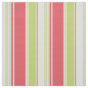Pink and Green Modern Stripes Fabric