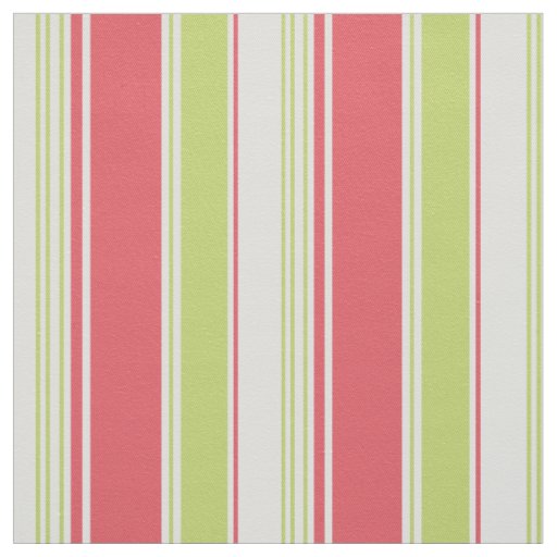 Pink and Green Modern Stripes Fabric