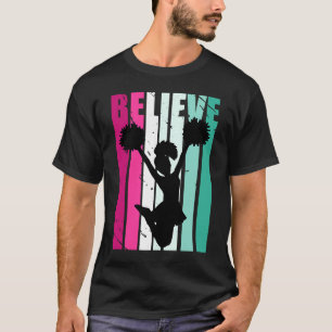 Pink And Green Motivational Girls Cheerleading Bel T-Shirt