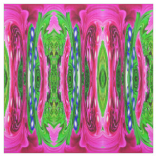 Pink and green nature fashion fabric