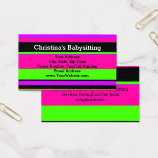 babysitting business card templates