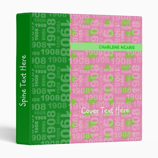 Pink and Green Nineteen Binder (Front/Spine)