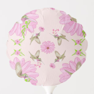 Pink and Green Nostalgic Floral Balloon