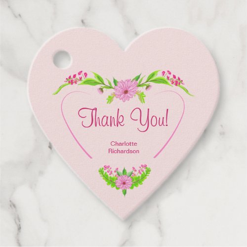 Pink and Green Nostalgic Floral Favor Tags