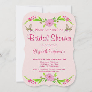 Pink and Green Nostalgic Floral Flat Card