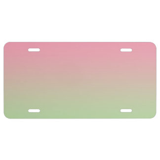 “Pink And Green Ombre” License Plate