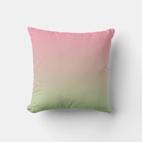 Pink And Green Ombre Throw Pillow