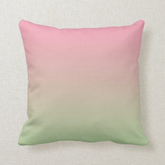 “Pink And Green Ombre” Throw Pillow