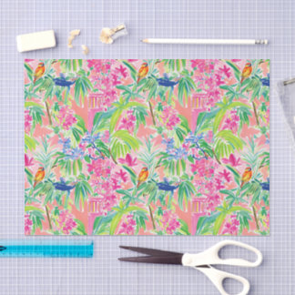 Pink and green Palm beach Pattern Tissue Paper