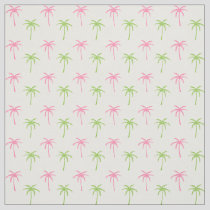 Pink and Green Palm Trees Pattern Fabric