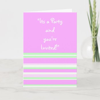 Pink And Green Party Invitation by SayItNow at Zazzle