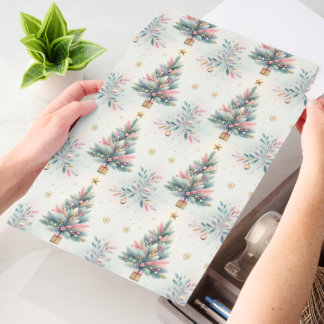 Pink and Green Pastel Modern Christmas Trees Envelope Mailers