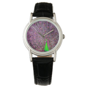 Pink And Green Peacock,  Watch