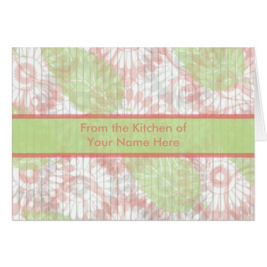 Pink and Green Personalized Recipe Card (Front Horizontal)